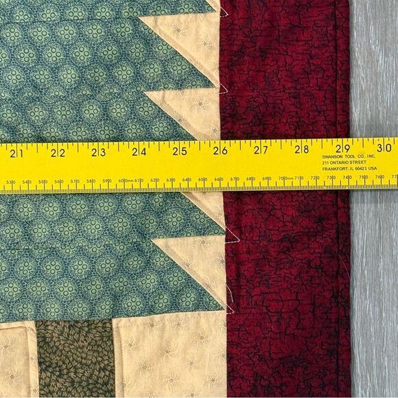 Handmade Pine Tree Quilted Wall Hanging Table Topper 29x36 - Picture 4 of 7